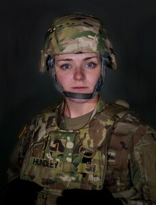 2nd Lt. Stella Hundley became the first female platoon leader in the 1st Battalion, 149th Infantry in February of 2018. Hundley serves as a medical services officer while also working full-time managing personnel and logistics for the 75th Troop Command.