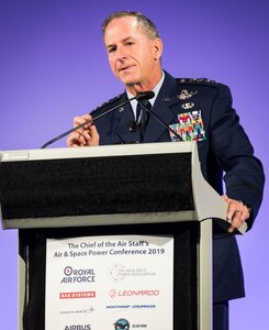 Air Force Chief of Staff Gen. David L. Goldfein urged fellow air chiefs from 39 nations, in London, July 18, to fully embrace, institute and refine a warfighting approach that links air, sea, land, space, cyber and information assets in a powerful system for identifying threats and defeating them.