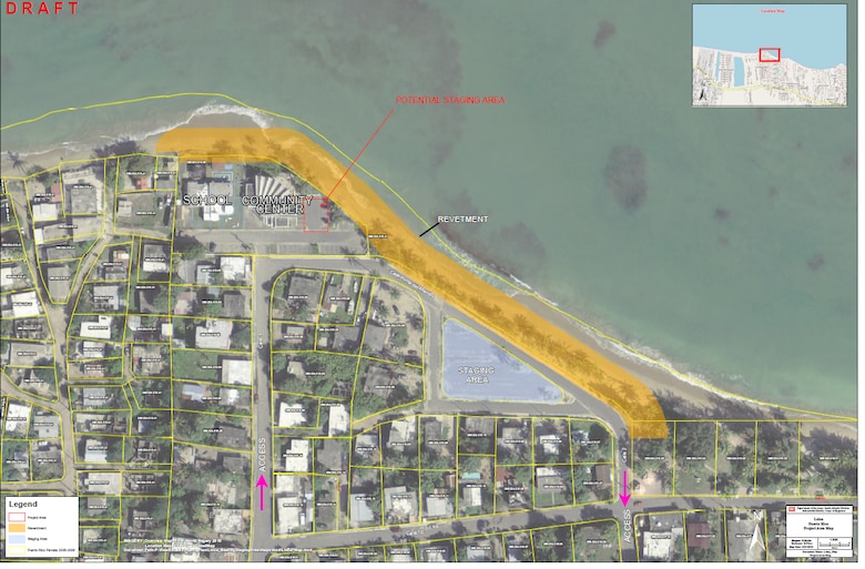 Overview of Loiza, PR with project area highlighted on the right hand side.