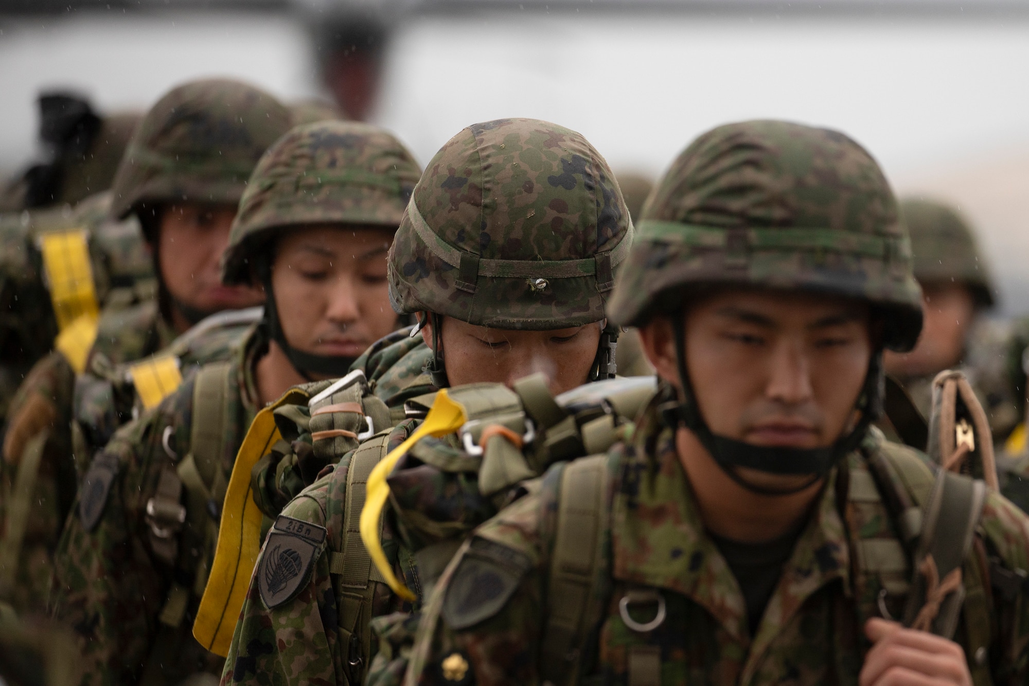 Japan Ground Self-Defense Force soldiers with the 1st Airborne Brigade