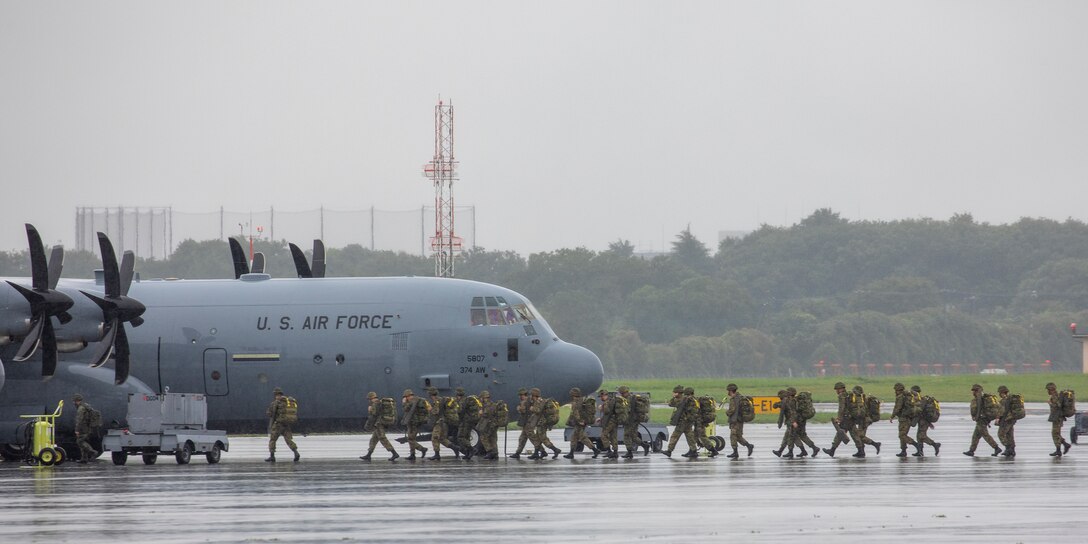 Japan Ground Self-Defense Force soldiers with the 1st Airborne Brigade