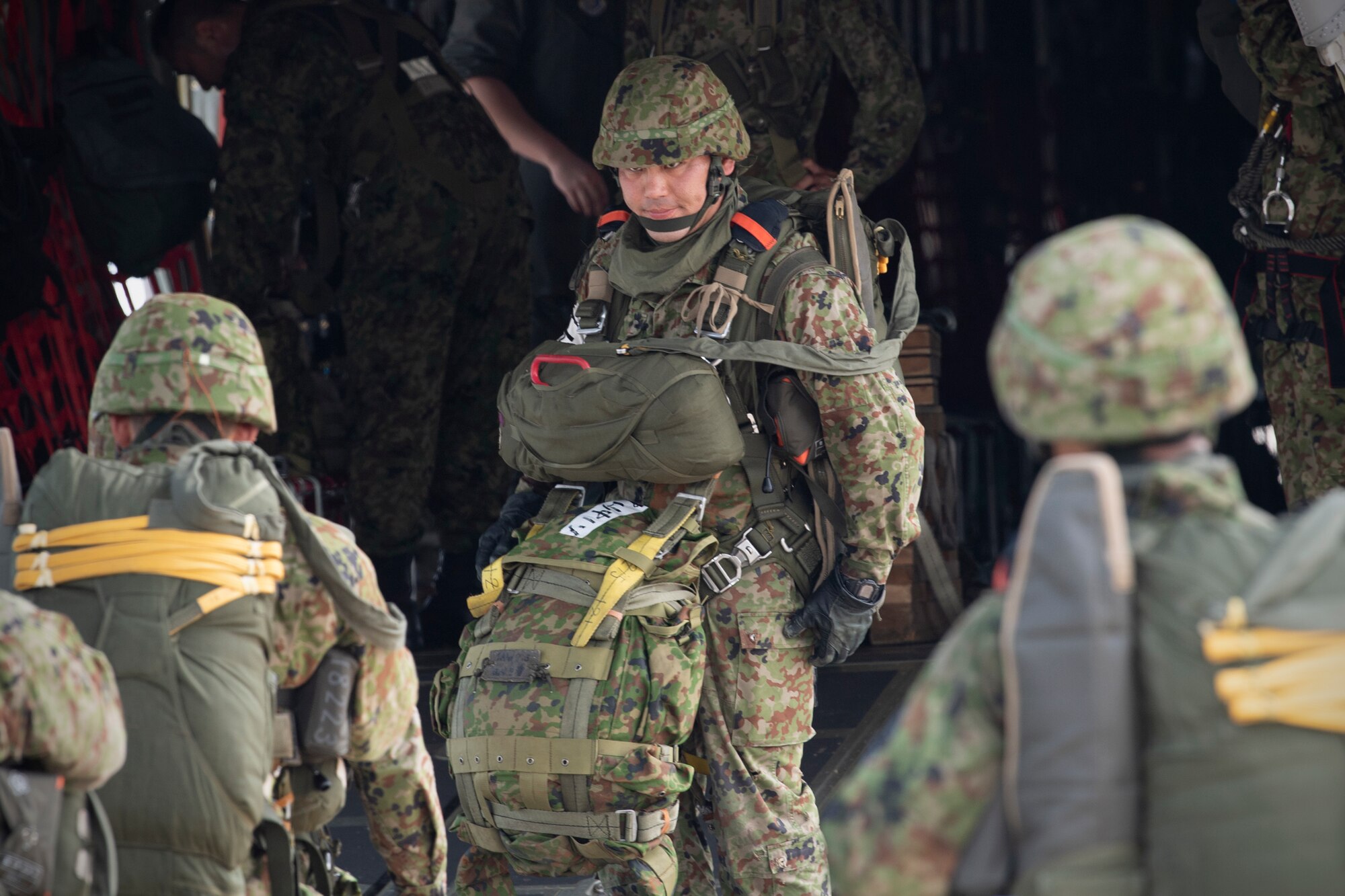 A Japan Ground Self-Defense Force soldier assigned to the 1st Airborne Brigade