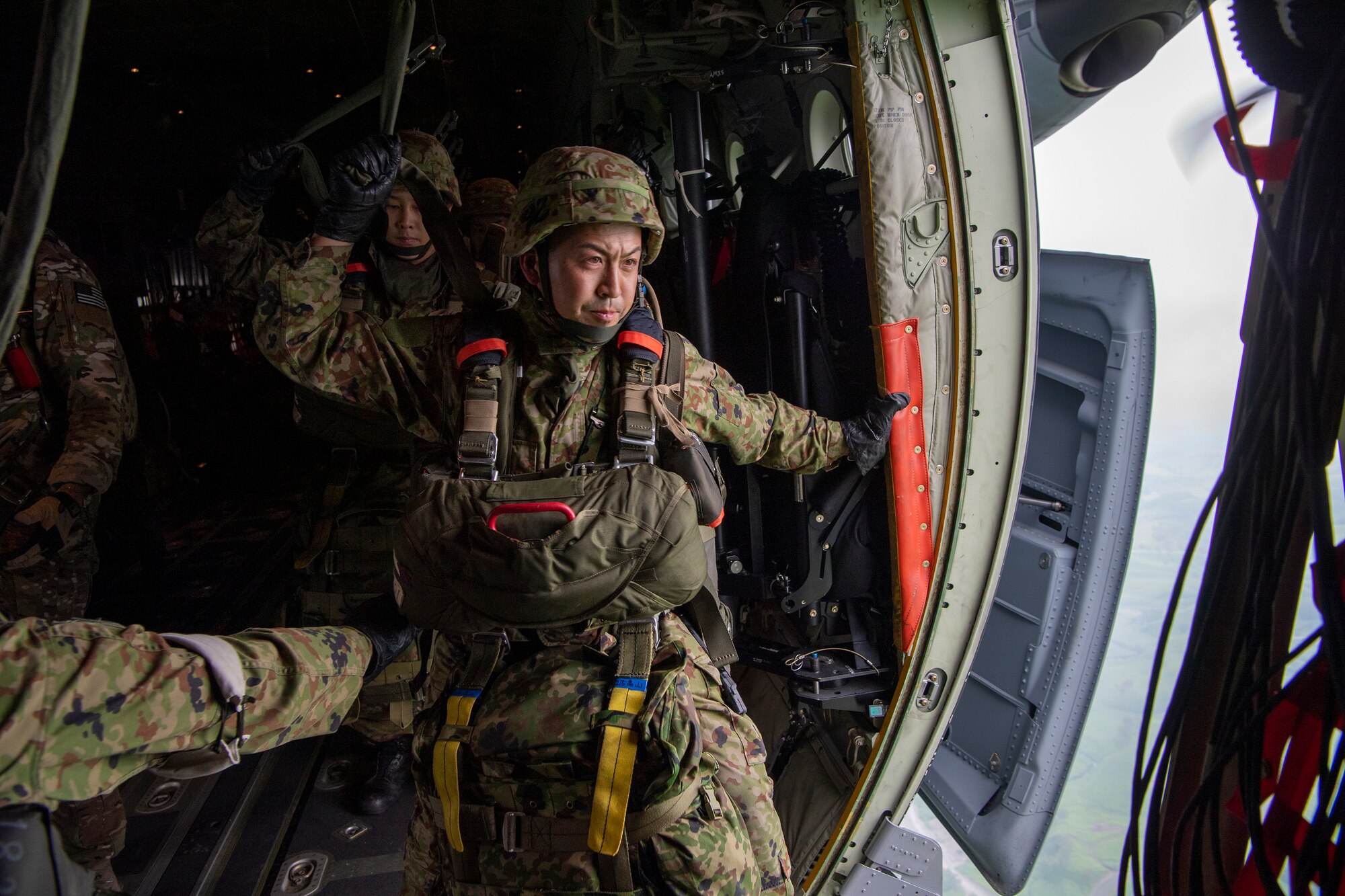 A Japan Ground Self-Defense Force soldier assigned to the 1st Airborne Brigade