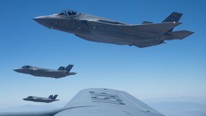 F-35A Lightning II’s conduct air refueling operation