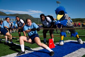 Cadets participate in a basic cadet training field day