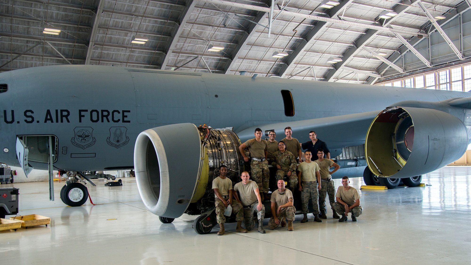 6th Maintenance Group maintainers pause for a photo, July 1, 2019, MacDill Air Force Base, Fla.