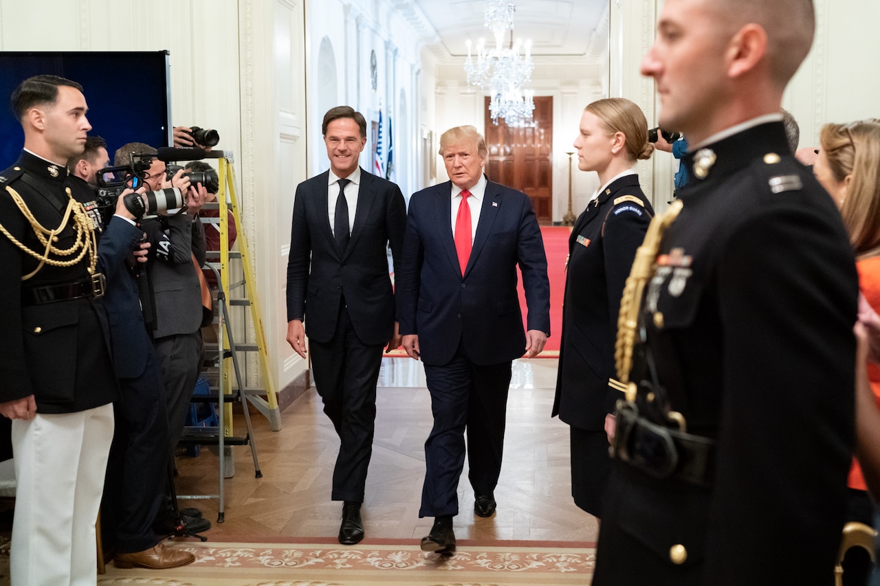 President Trump welcomes Prime Minister of the Netherlands to White House.