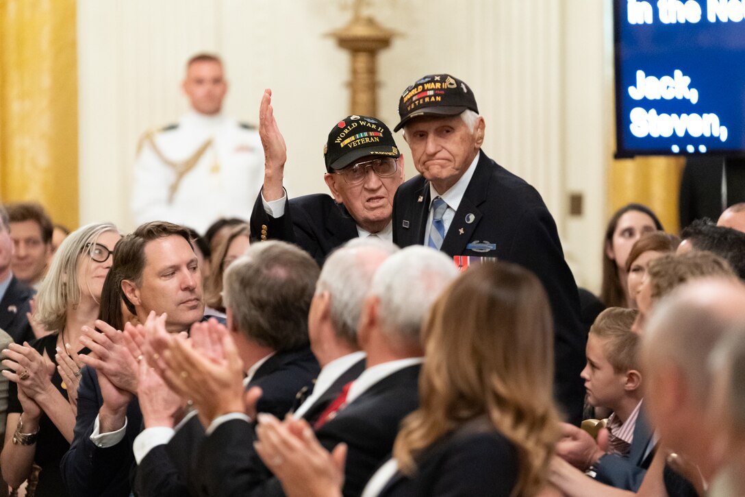 President Trump honors veterans at White House.