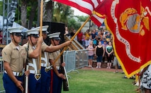 Members of the Marine Corps Recruit Depot Parris Island color guard take part in the opening ceremony of the Beaufort Water Festival in downtown Beaufort, July 12.