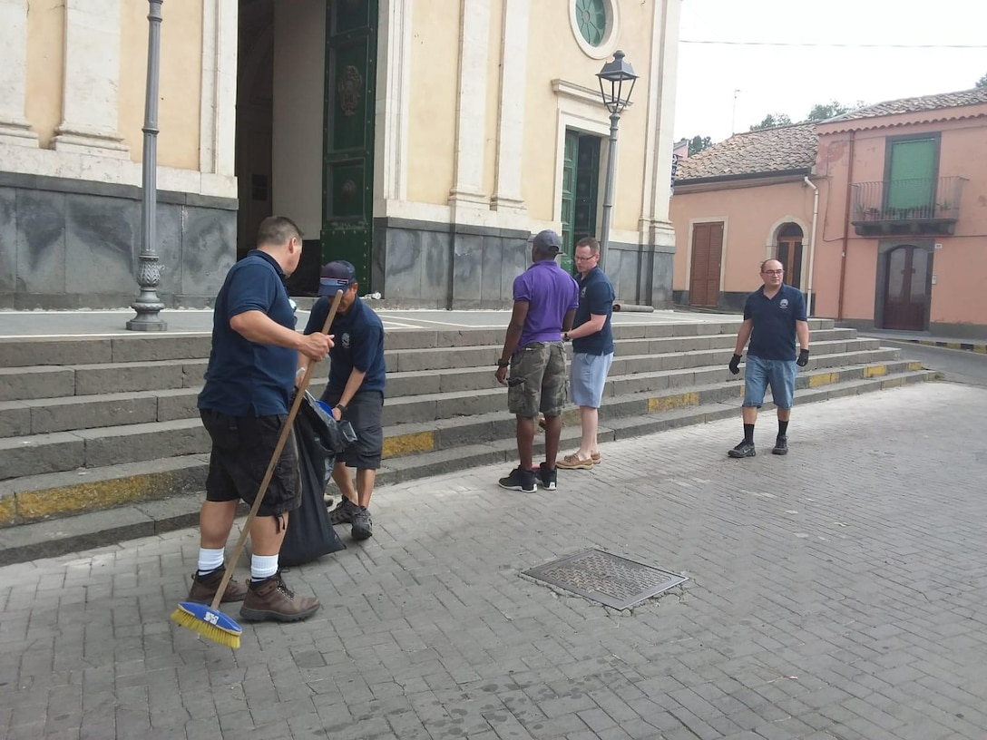 DLA Distribution Sigonella, Italy, Military Personnel Conduct COMREL Event at Historical Church in Presna