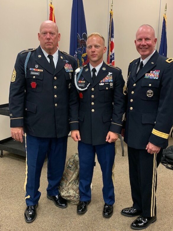 Pennsylvania Army National Guard senior leaders attended the 2019 Army National Guard Best Warrior Competition award ceremony in Oklahoma and congratulated Staff Sgt. Erich Friedlein