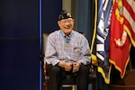 Marine Corps Medal of Honor recipient from Iwo Jima, Hershel "Woody" Williams, spoke to a at NAVSEA headquarters today. Hershel ‘Woody’ Williams received the military's highest decoration for valor for his heroism during the Battle of Iwo Jima in World War II.