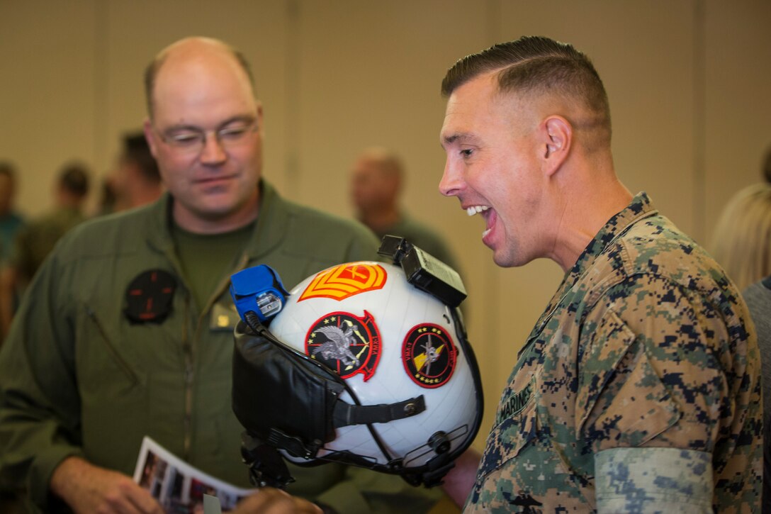 U.S. Marine Corps Gunnery Sgt. Jeremiah W. Francis retires after 20 years of service at the Sonoran Pubelo on Marine Corps Air Station Yuma, Ariz., July 12, 2019. Francis served as the Quality Assurance Chief, Airframes Chief, Squadron Gunnery Sergeant, and Flight Equipment Chief and was assigned to Marine Operational Test and Evaluation Squadron (VMX) One. (U.S. Marine Corps photo by Sgt. Isaac D. Martinez)