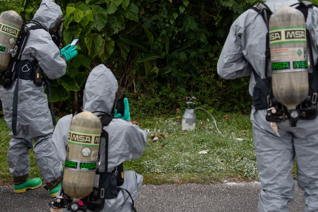 The exercise gave the team an opportunity to train for real-world situations involving hazards that present a threat to the environment at Air Force installations worldwide.