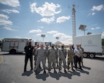 Members from the 166th Communications Flight and Delaware Department of Homeland Security’s Division of Communications a participated in a Site on Wheels deployment exercise, July 24, 2019 at New Castle Air National Guard Base, Del. The Site on Wheels deployment is a collaborative effort between the 166th CF and the DoC to give situational awareness of the civilian assets available for strategic and rapid expansion of radio frequency communications in the event of a domestic emergency or disaster. (U.S. Air National Guard Photo by Staff Sgt. Katherine Miller)