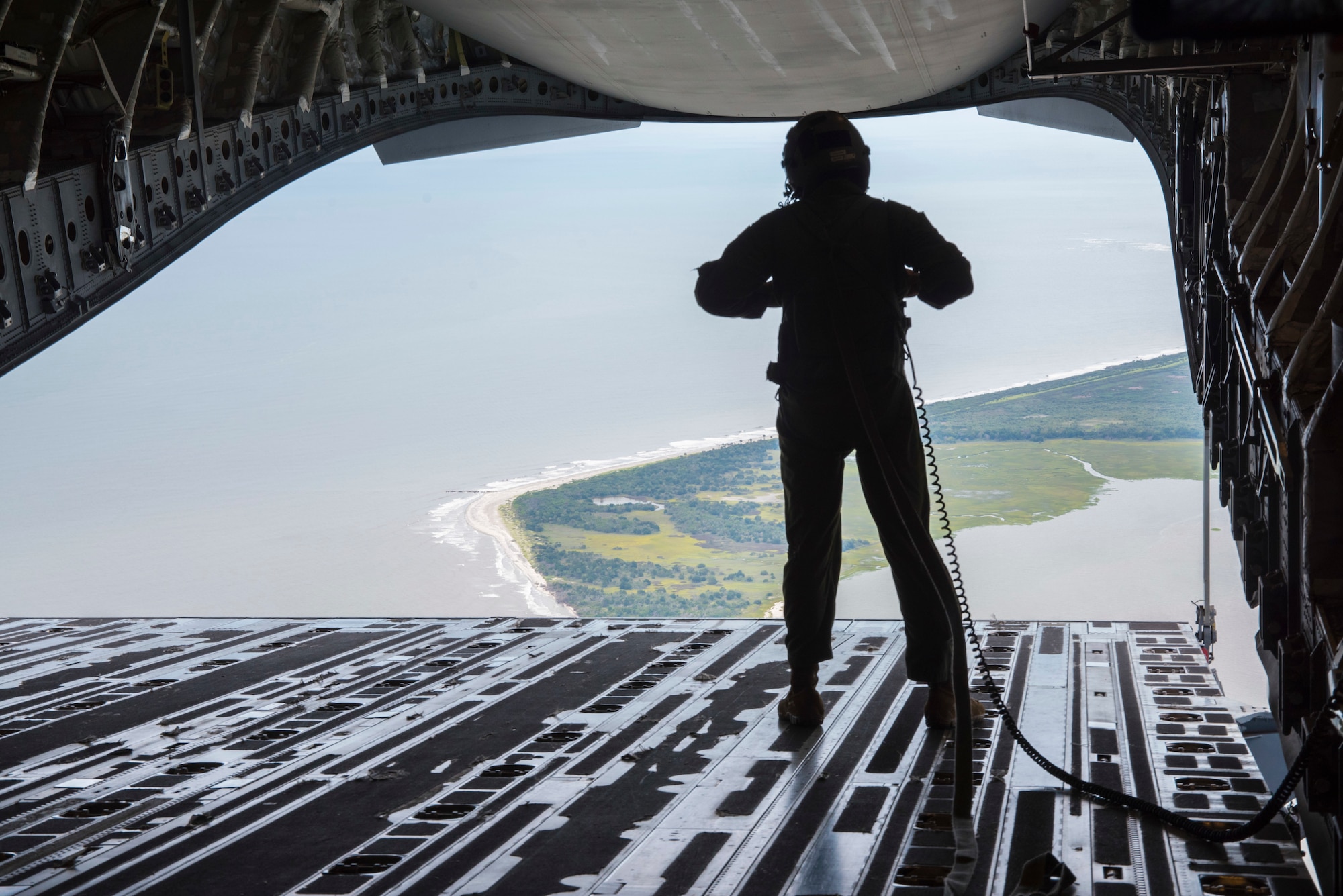 The 315th Airlift Wing takes to the Carolina sky for an Employer Airlift mission July 24, 2019, at Joint Base Charleston. 
At 1,000 feet altitude, 40 Employer Support of the Guard and Reserve employers of S.C. are faceted and secured along the seats of a C-17 Globemaster III as the rear ramp began to open up to reveal the Charleston shores below. The view of Fort Sumter, Folly Beach and the Charleston Peninsula mid-flight displayed the aviation acrobatics and skills that our Guardsmen and Reserve Airmen maintain throughout their monthly duties in South Carolina.
	With this firsthand understanding, the SC ESGR employers experienced superior air power. “It’s important for us to have the support of our employers to do what we do,” said Col. Lamar Thigpen, 315 AW vice commander.