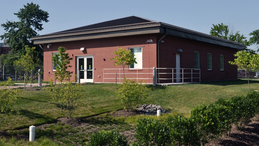 A view of the Visitor Control Center from Kingman Road.