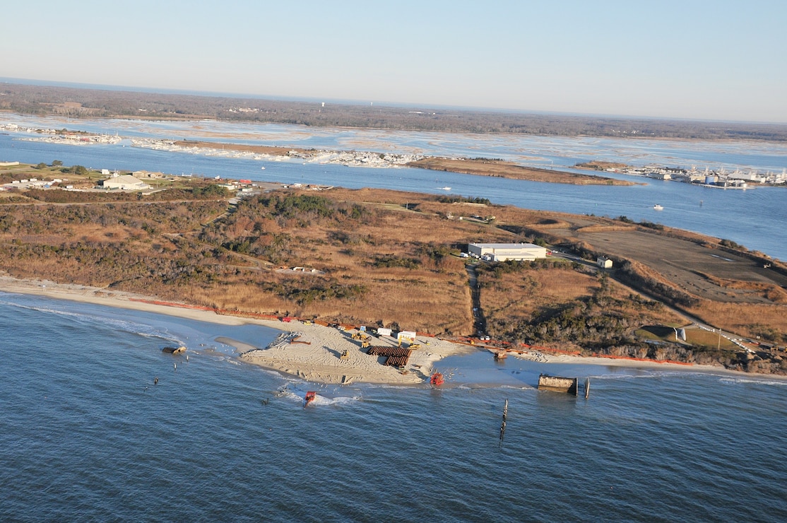 In 2011-2012, USACE completed a periodic nourishment of the Cape May Inlet to Lower Township project (Photo from November of 2011).