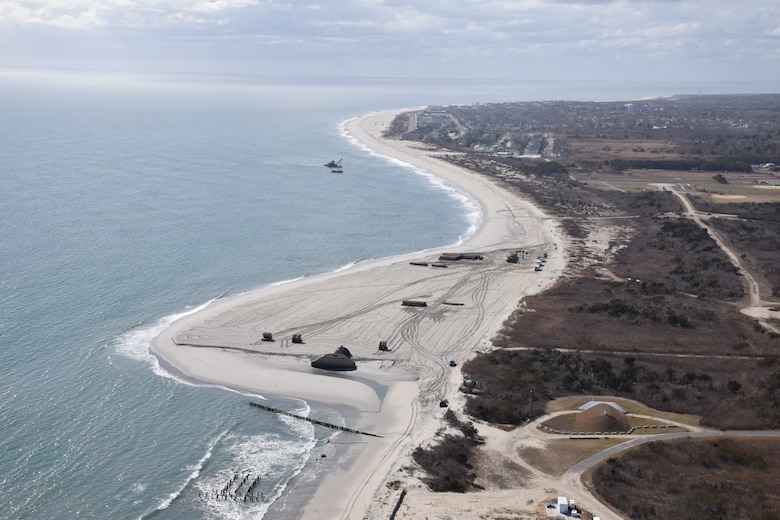 In 2017, USACE completed periodic nourishment of the Cape May to Lower Township project (Photo from February of 2017).