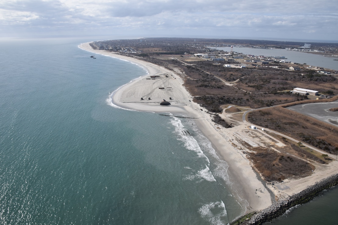 In 2017, USACE completed periodic nourishment of the Cape May to Lower Township project (Photo from February of 2017).