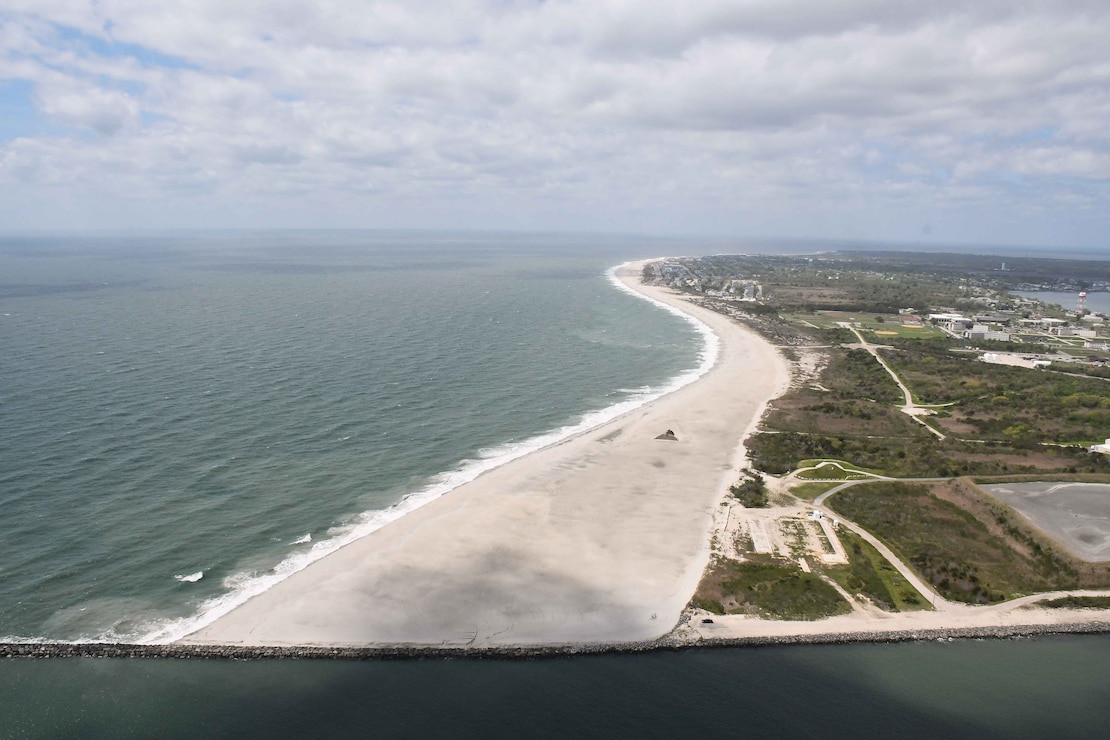 In 2017, USACE completed periodic nourishment of the Cape May Inlet to Lower Township project (Photo from May of 2017).