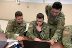 Virginia National Guard Soldiers assigned to the Fairfax-based 123rd Cyber Protection Battalion, 91st Cyber Brigade provide digital forensics support to identify indicators of compromise and the source of intrusion to help protect a customer network in a virtualized training environment April 16, 2019, at Camp Atterbury, Indiana, during Cyber Shield 19.