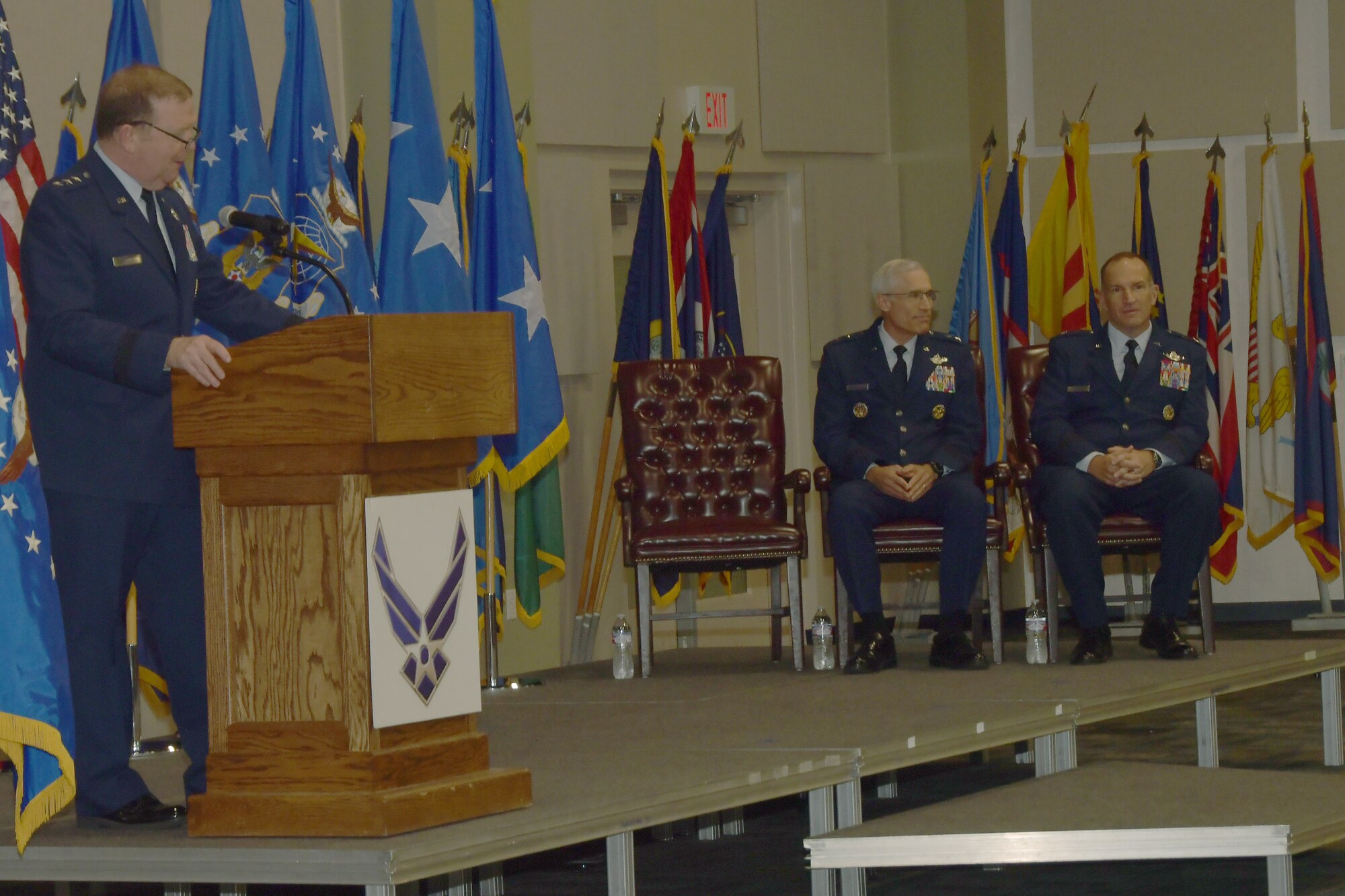Lt. Gen. Richard W. Scobee, Chief of Air Force Reserve and Air Force Reserve commander, makes remarks, July 26, 2019, at Dobbins Air Reserve Base, Ga.