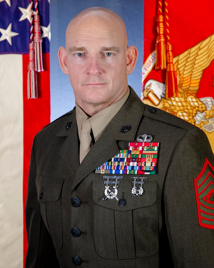 The official photo of the 19th Sergeant Major of the Marine Corps, Sgt. Maj. Troy E. Black. (U.S. Marine Corps photo by Sgt. Daisha R. Johnson)