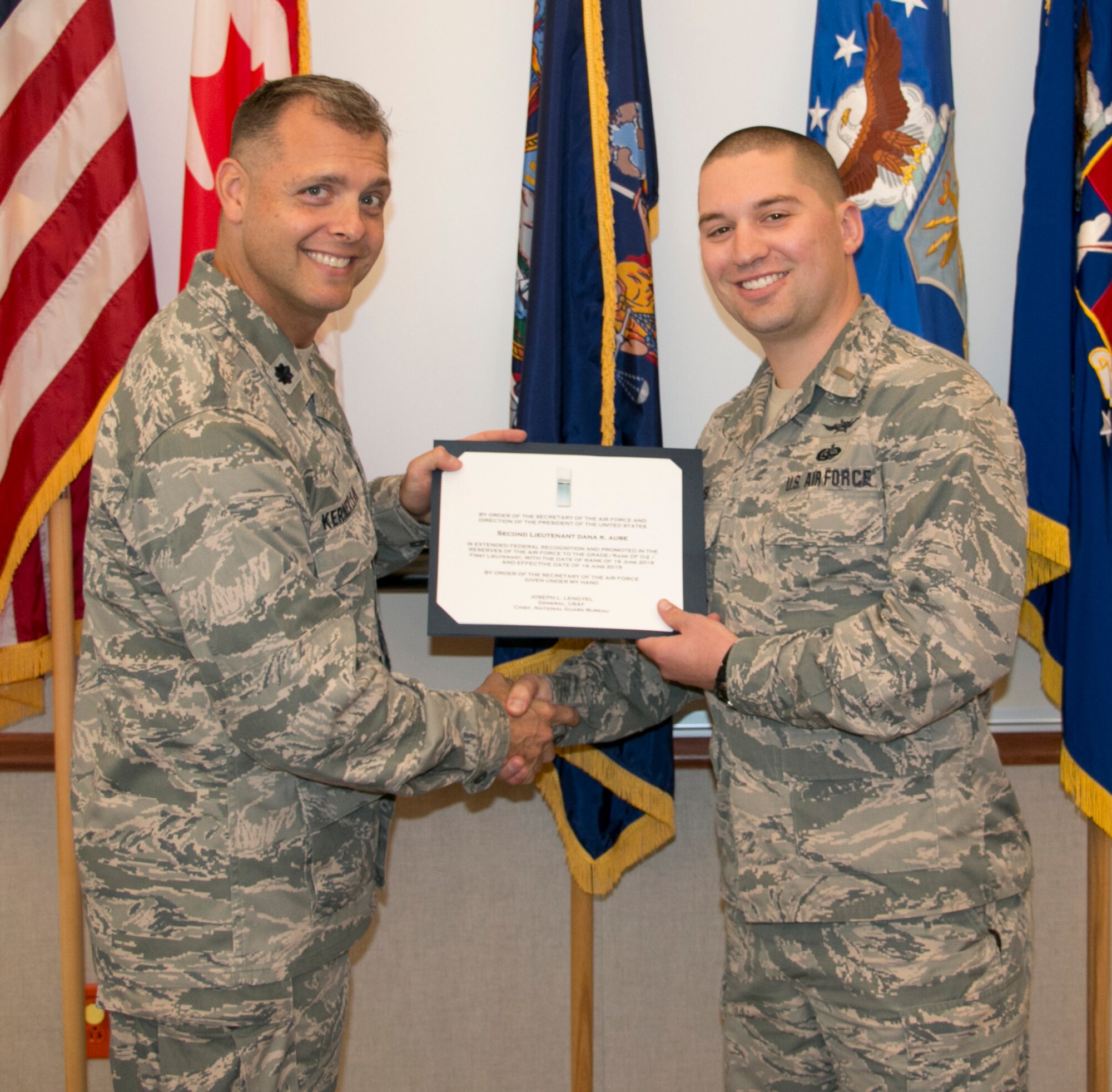 Aube promoted to 1st Lt