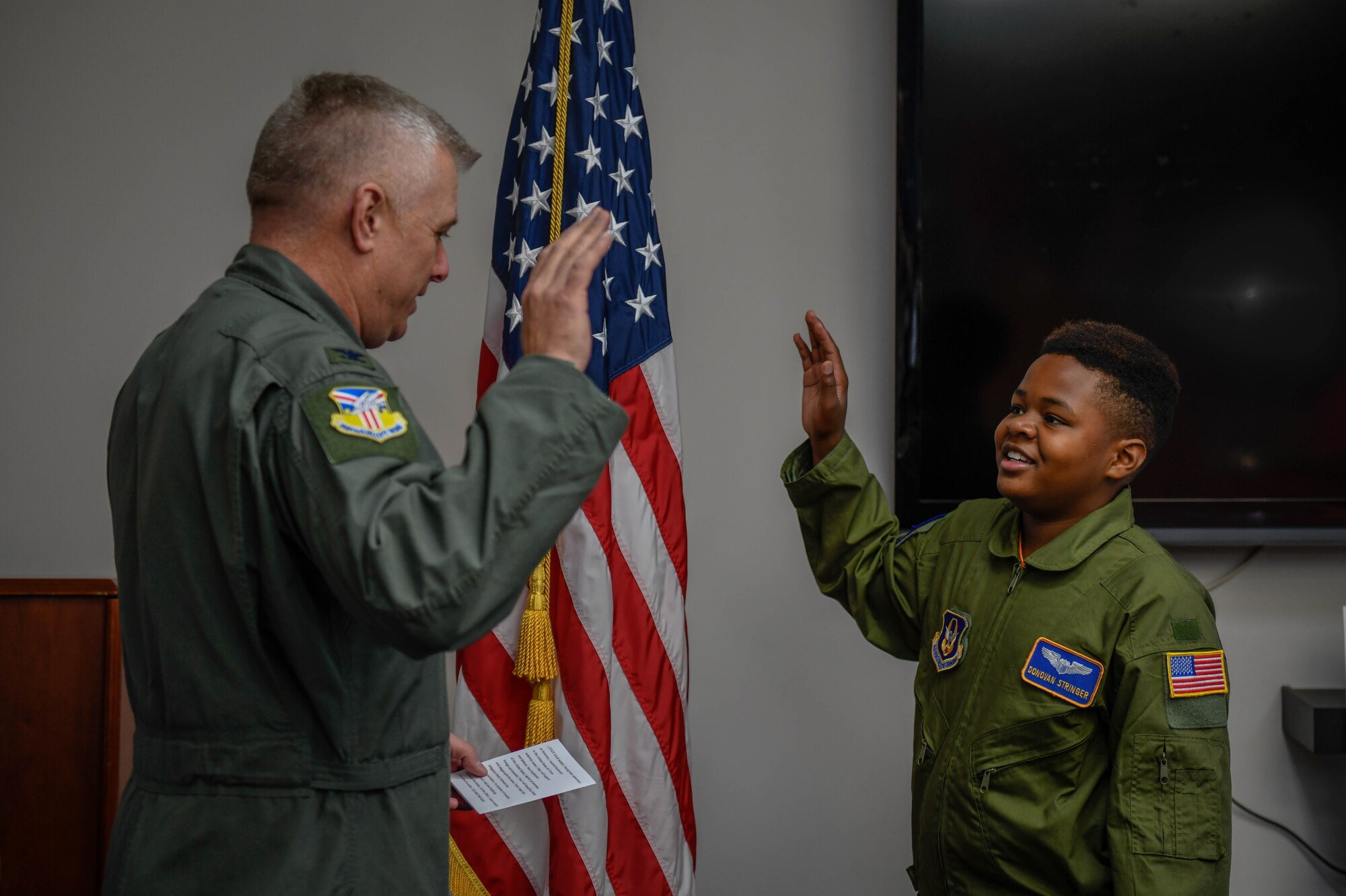 Donovan Stringer was commissioned as an honorary 2nd Lt. and made Pilot for a Day for his courageous battle against liver cancer. The 910th Airlift Wing began the Pilot for a Day program in 2000 as a community partnership with Akron Children’s Hospital and has since welcomed 66 children with chronic or life-threatening illness as honorees.