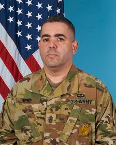 the photo is of Command Sgt. Maj. Jose Ruiz the Jacksonville Recruiting Battalion Command Sergeant Major
