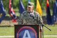 Sgt. Maj. Curt Cornelison, former senior enlisted advisor for U.S. Army Central, speaks during his relinquishment of responsibility ceremony at USARCENT’s headquarters, Shaw Air Force Base, S.C., Jul. 29, 2019. Cornelison was recently selected to serve as the U.S. Army Forces Command senior enlisted advisor, a 4-star command located at Fort Bragg, N.C., and largest U.S. Army command with more than 750,000 Active Army, U.S. Army Reserve and U.S. Army National Guard Soldiers.