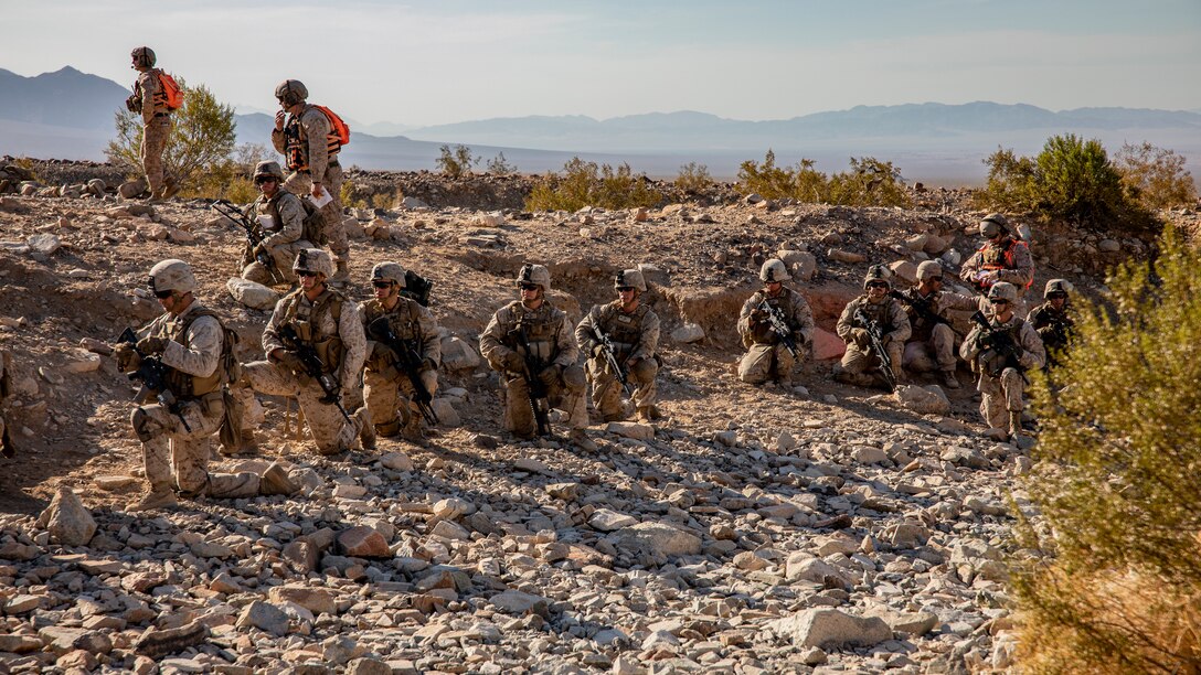 Reserve Marines with 1st Battalion, 25th Marine Regiment conduct training at Range 410A