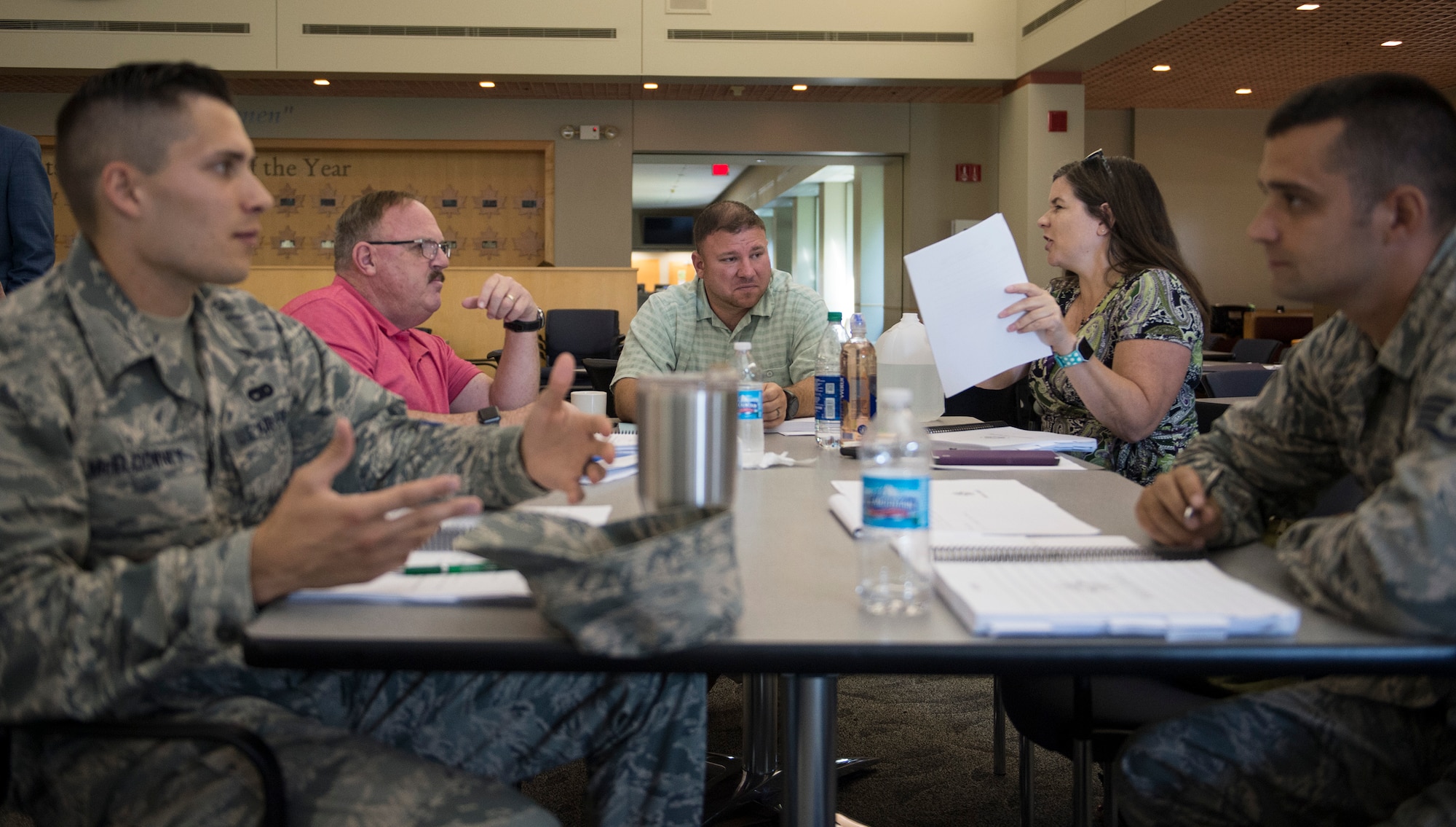 Members from the U.S. Air Force, U.S. Air National Guard, and the U.S. Air Force Reserve attend a master resilience training course in St. Paul, Minn., July 24, 2019.