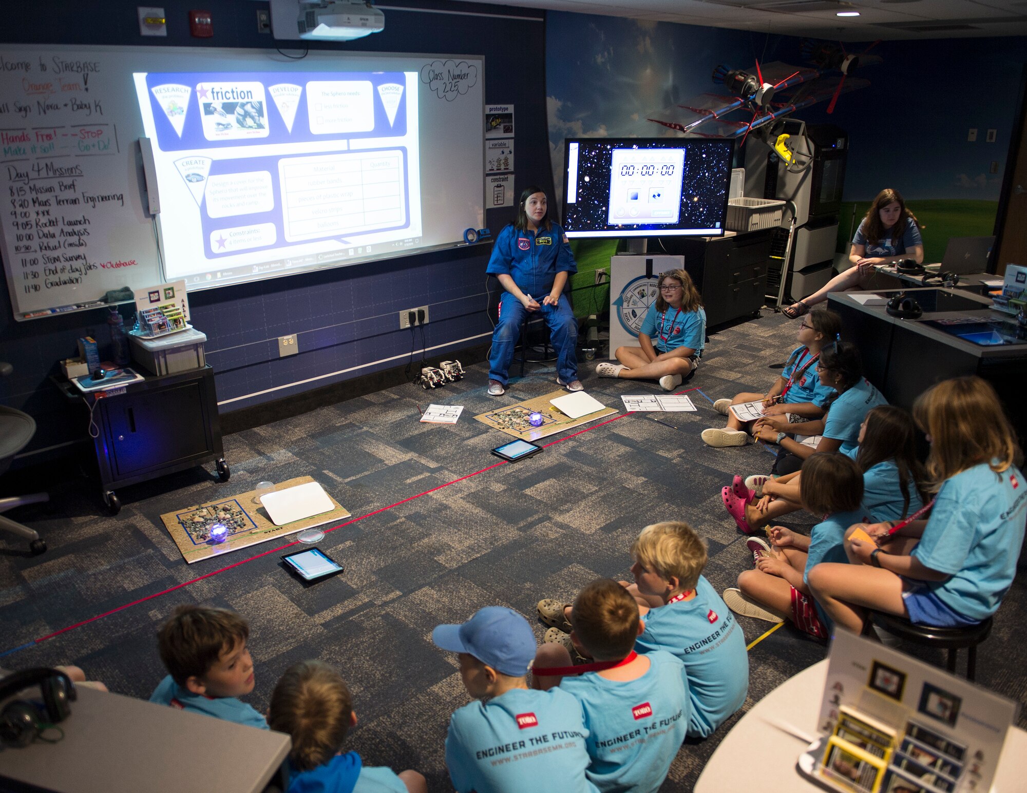 Students from STARBASE Minnesota participate in Science, Technology, Engineering and Math (STEM) in St. Paul, Minn., July 18, 2019.