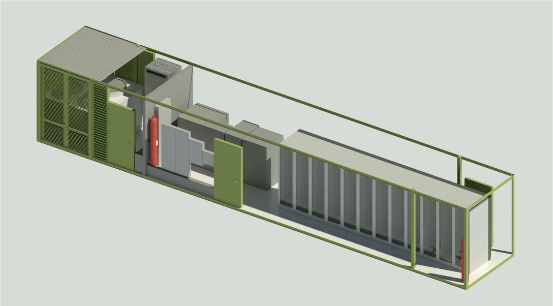 Huntsville Center's High Performance Computing Program recently procured a new supercomputer system housed in a shipping container. The “HPC in a Container” is designed to be deployable.