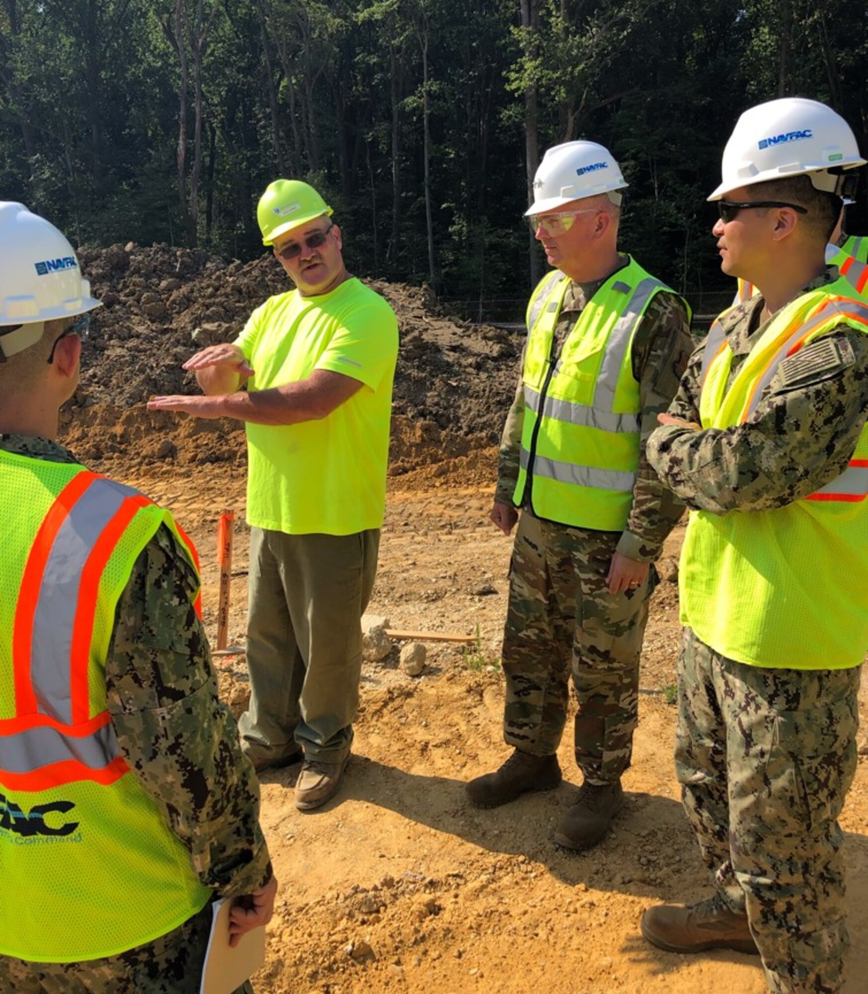 As work gets underway to build the new Joint Air Defense Operations Center satellite site here on Joint Base Andrews, Air Force District of Washington Commander Maj. Gen. Ricky N. Rupp and his staffers went out July 29 to inspect the location and meet with civil engineers and mission support personnel. The site will complement the main location at Joint Base Anacostia-Bolling in carrying out highly secure command and control operations to safeguard the skies above the nation's capital.