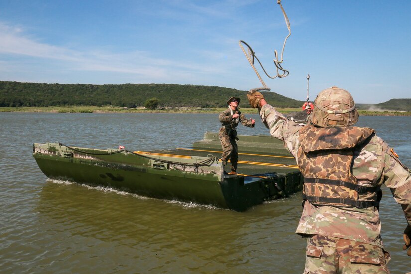 Army Reserve Soldiers and Marine Corps Reserve participate in River Assault 19