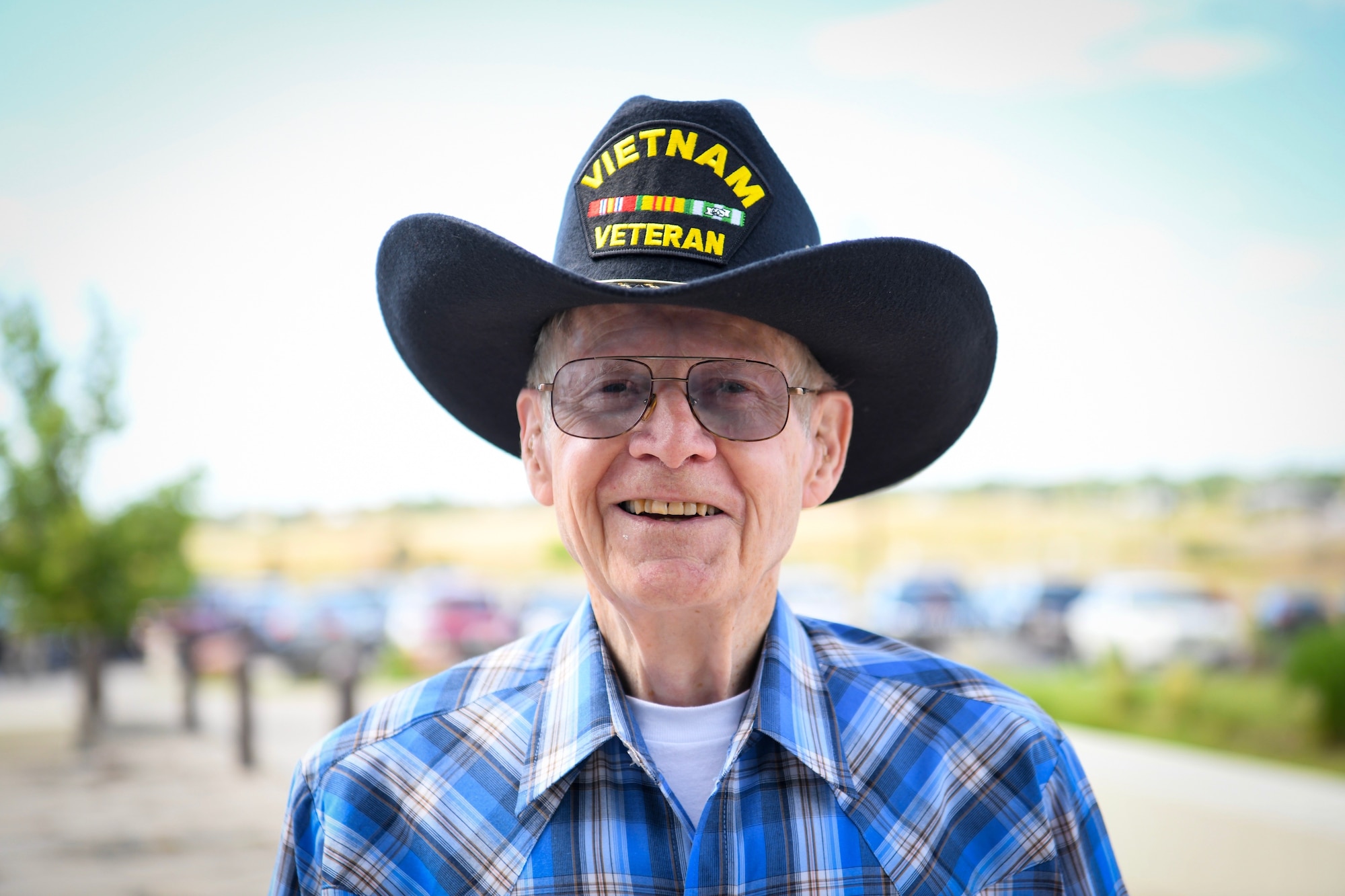 Ron McGregor, retired Air Force veteran, attends Military Retiree Appreciation Day, July 27, 2019, Buckley Air Force Base, Colo. McGregor served 26 years in the Air Force as a targeting officer in the Vietnam War. (U.S. Air Force photo by Airman 1st Class Michael D. Mathews)