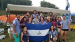 Master Sgt. Allan Romero, the Airfield Manager for the 167th Operations Group, poses with scouts from Nicaragua during the 24th World Scout Jamboree on July 28, 2019 at Summit Bechtel Reserve, Mount Hope, W.Va. Romero is a former Nicaraguan Caballero Scout, who migrated to the United States. (Courtesy Photo)