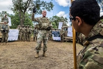 Lt. Gen. Charles D. Luckey speaks with Army Reserve Soldiers