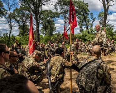 Lt. Gen. Charles D. Luckey speaks with Army Reserve Soldiers