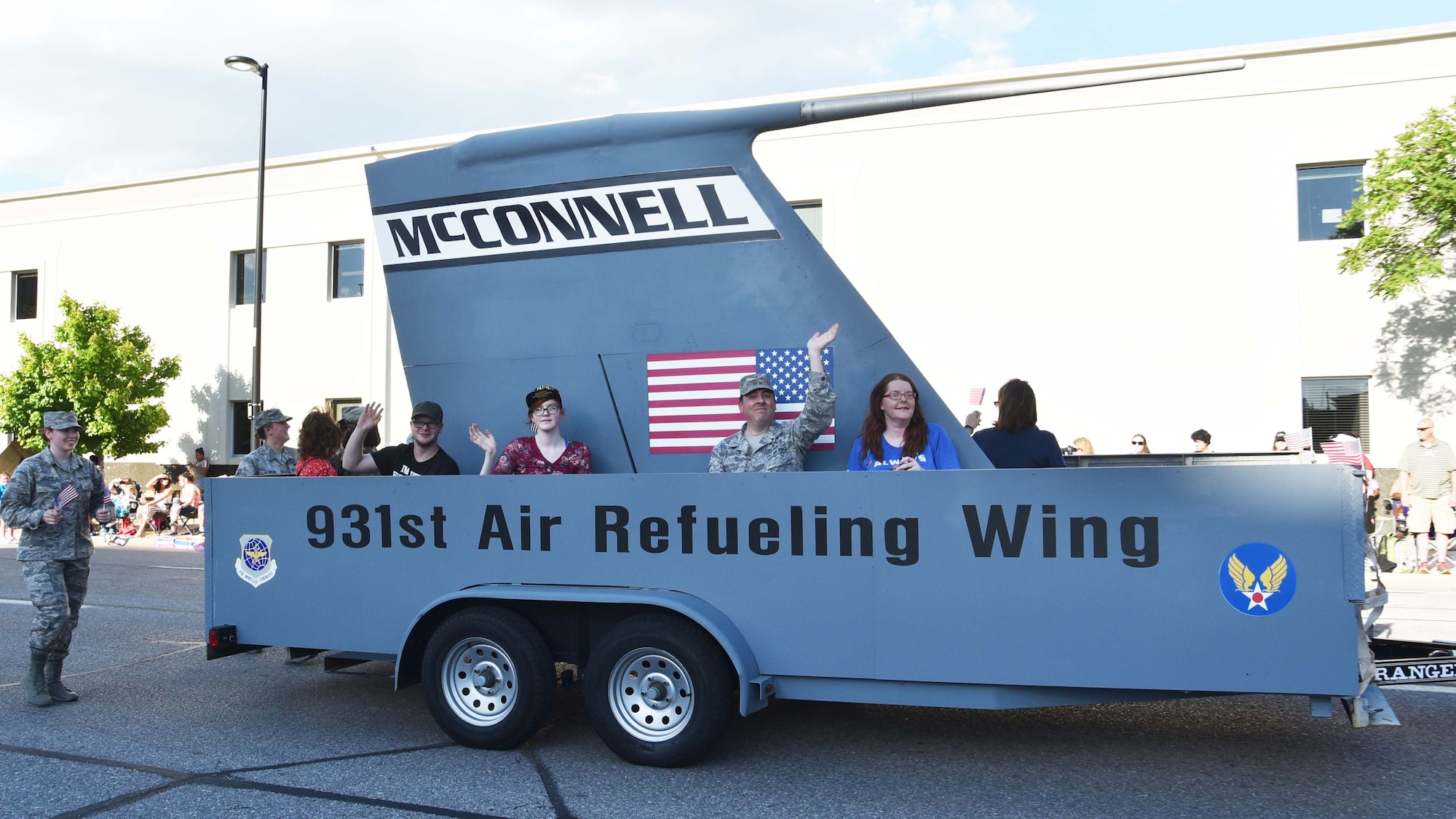 Airmen from Team McConnell participated in the Sundown Parade to help kick off Wichita's 2019 Riverfest celebration, May 31, 2019, Wichita, Kan.