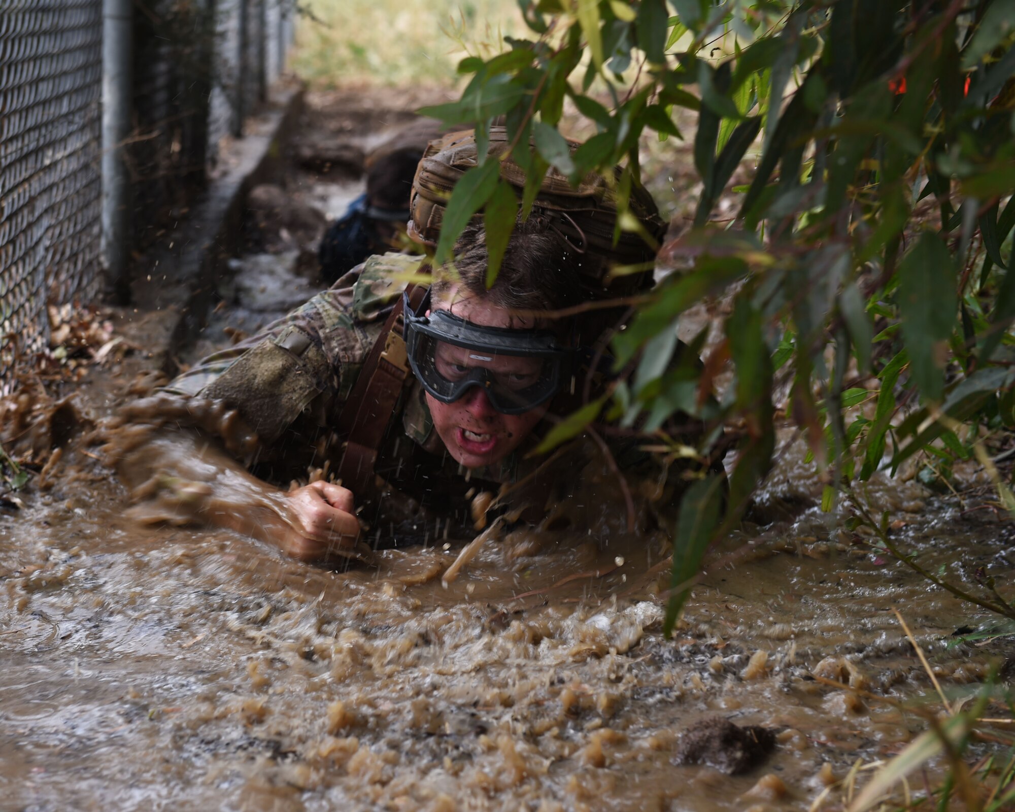 Technical Sgt. James Wilson, aerospace medical technician, participates in the Tactical Casualty Combat Course (TCCC) at Naval Air Station I (NAS) Sigonella on May 14, 2019. The course is designed to place field medics under stressful situations they may encounter when operating in combat zones. (U.S. Air National Guard photo by Senior Airman Katelyn Sprott)