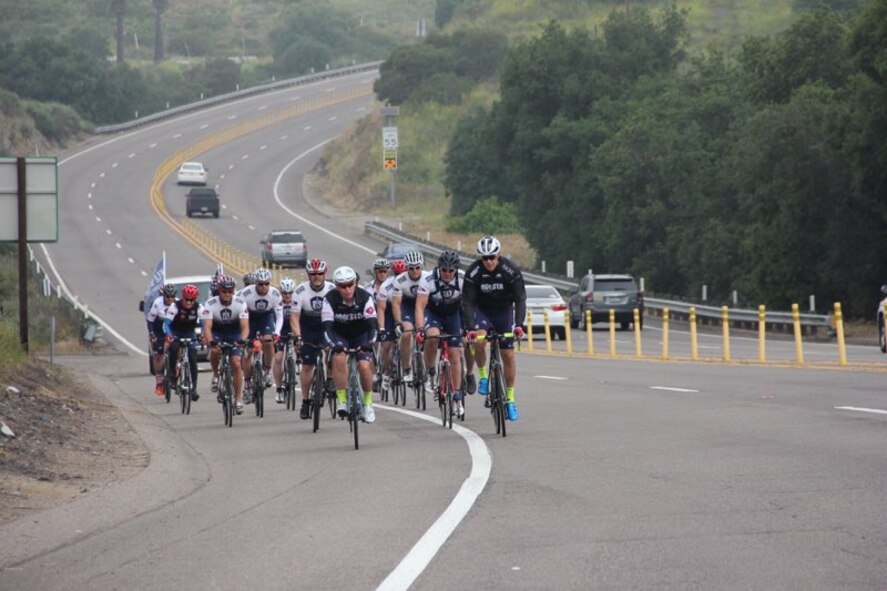 Mission2Alpha members ride up a hill May 4, 2019, during a 400-mile ride from Carefree, Ariz. to San Diego.
