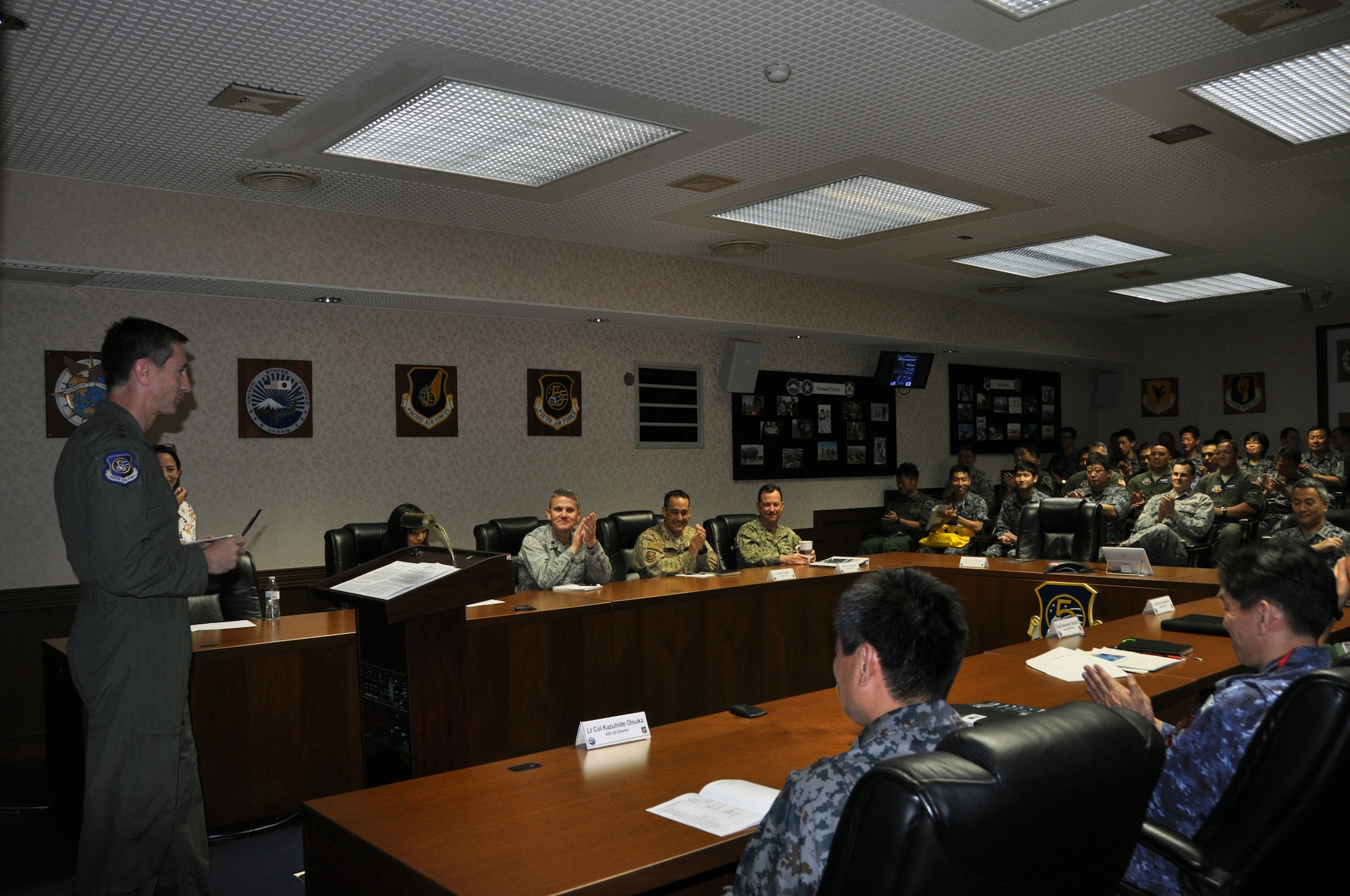 Intelligence, Surveillance and Reconnaissance personnel from 22 organizations across the Indo-Pacific theater including U.S. Air Force, U.S. Navy, and Japan’s Air, Maritime, and Ground Self-Defense Forces attended the inaugural Fifth Air Force joint, bilateral ISR symposium, Yokota Air Base, May 30-31, 2019. In an effort to meet the symposium objectives, the participants outlined key information sharing processes and conducted a table-top exercise to determine areas for increased cooperation, ultimately identifying solutions to pursue in future, joint ISR collaboration.