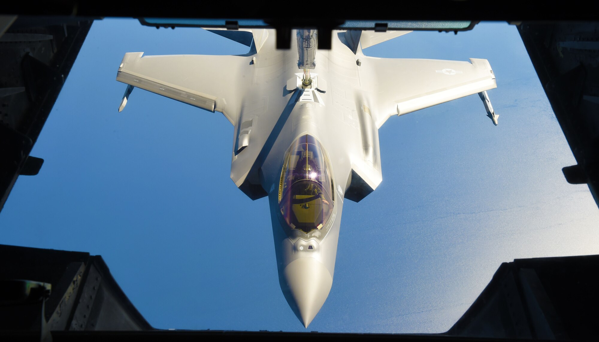 Astral night aircraft refuels over the Adriatic
