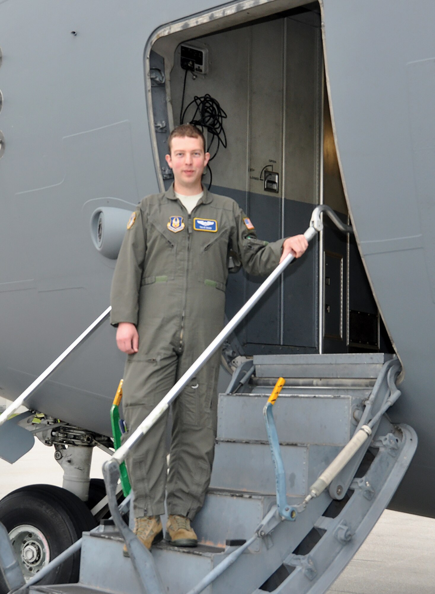 First Lieutenant Travis Egger, 89th Airlift Squadron C-17 Globemaster III pilot, is the 445th Airlift Wing June Spotlight Performer. (U.S. Air Force photo/Staff Sgt. Darrell Sydnor)