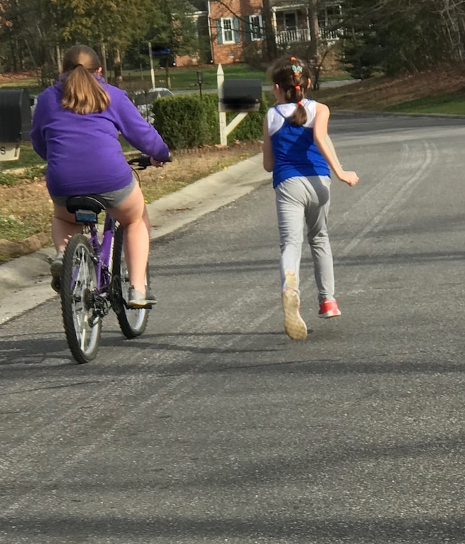 Find something to do together outdoors and mix it up. While one person rides a bike the other can be walking or going for a run. (Courtesy photo)