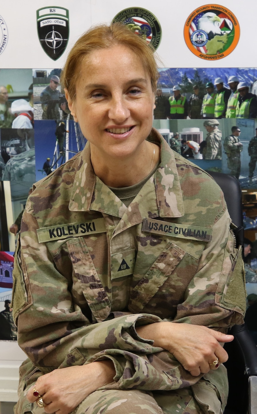 Emilija M. Kolevski wears the prescribed USACE civilian uniform one last time while deployed for the Transatlantic Afghanistan District.